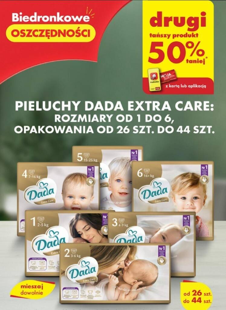 pieluchy dada 6 extra care biedronka