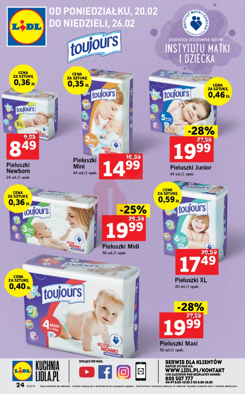 pieluchy lidl toujours promocja