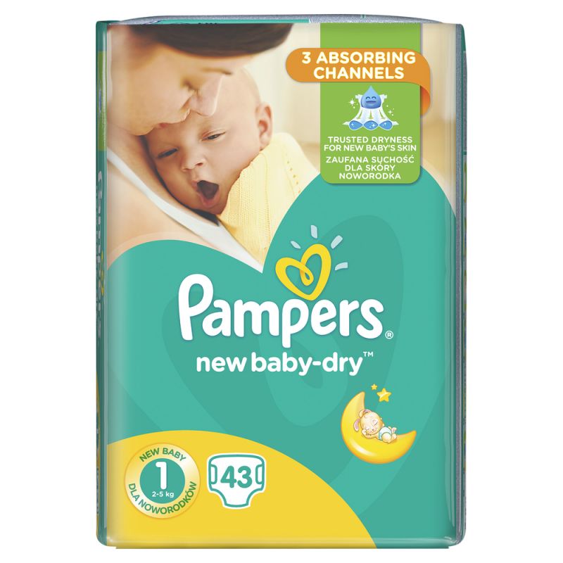 pieluchy pampers new baby dry 1 newborn 2-5 kg 43