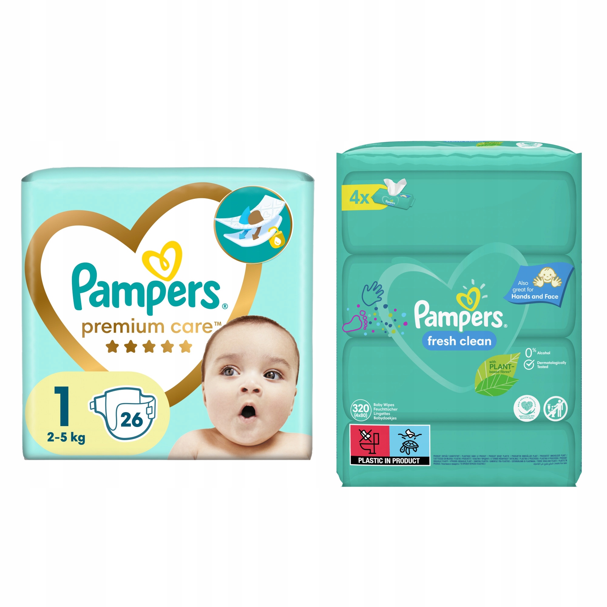 pieluszki pampers premium cere chusteczki