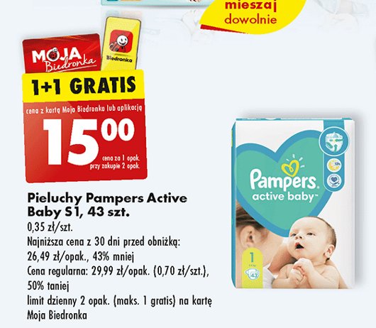 promocja pampers 1 pieluchy