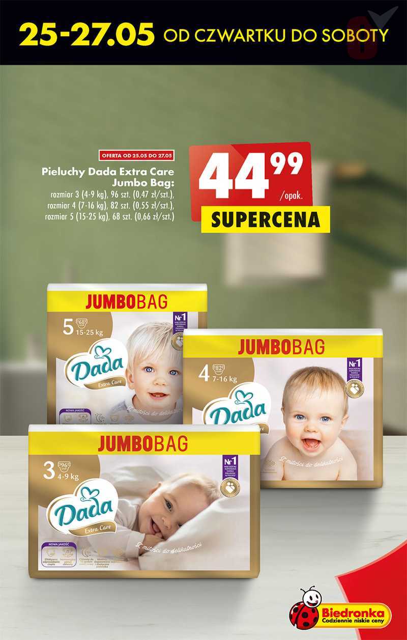 promocja pieluchy exra cacre z kartą moja biedronka