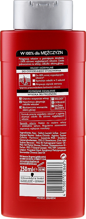 schwarzkopf men szampon do włosów przeciw wypadaniu skład