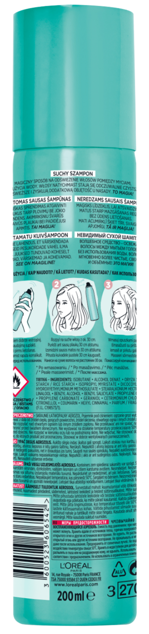 suchy szampon magical loreal