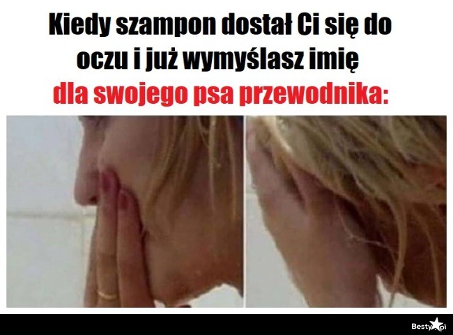 szampon dostał się do oczu