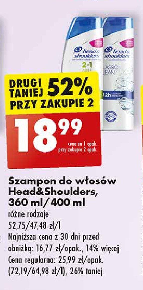 szampon head and shoulders cena biedronka