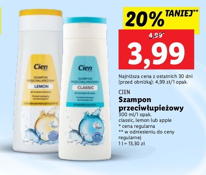 szampon przeciwłupieżowy cien lidl