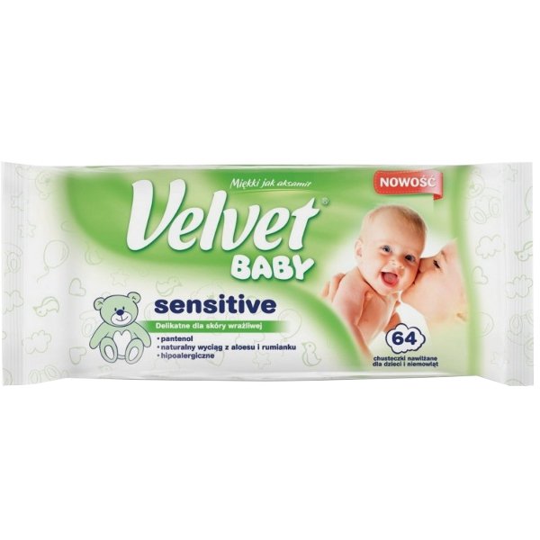 velvet baby chusteczki nawilżane sensitive 64 sztuk skład