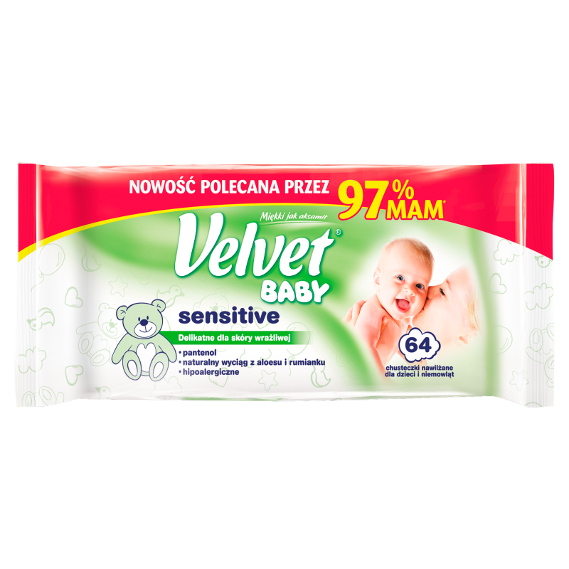 velvet baby sensitive chusteczki nawilżane aloes rumianek hipoalergiczne