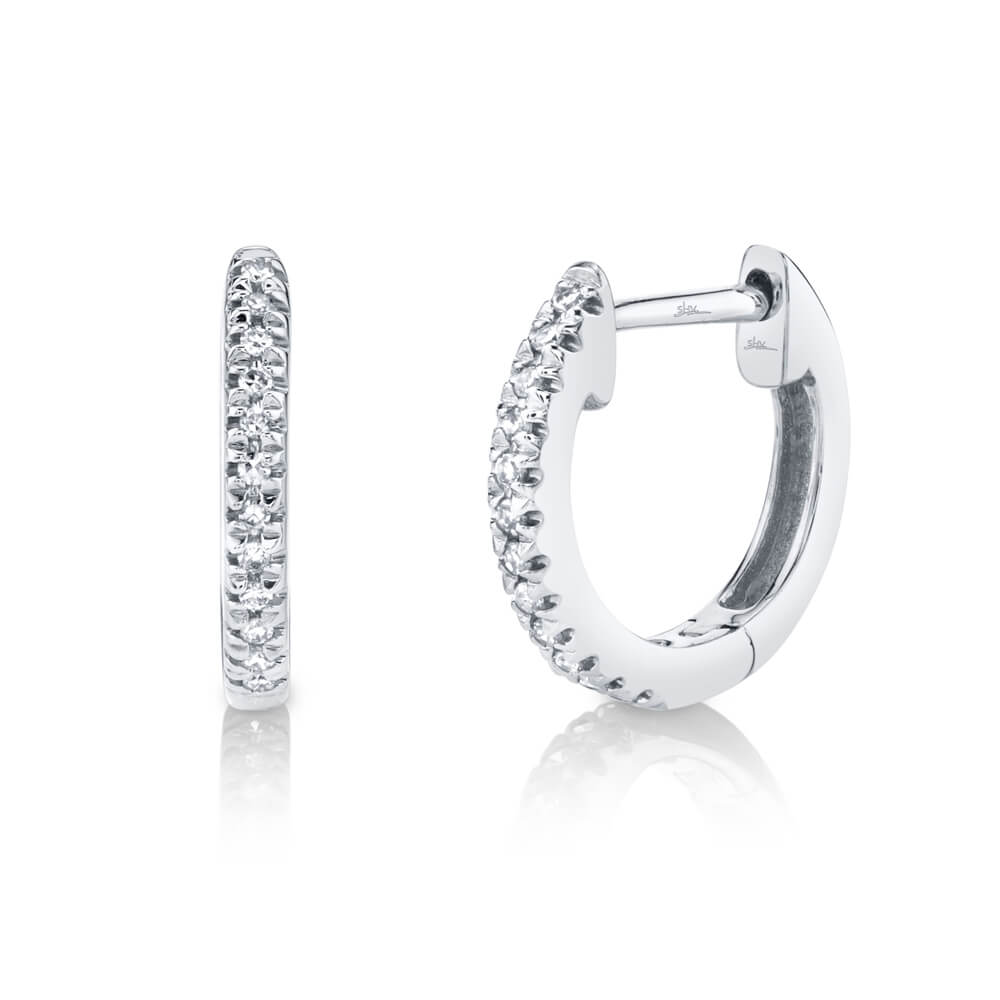 white gold huggie earrings